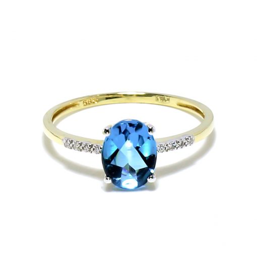 Luxusný diamantový prsteň s topázom
