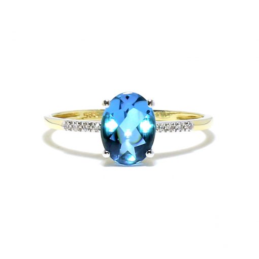 Luxusný diamantový prsteň s topázom