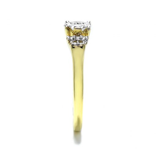 Elegantný prsteň s použitím sedemnástich bielych diamantov
