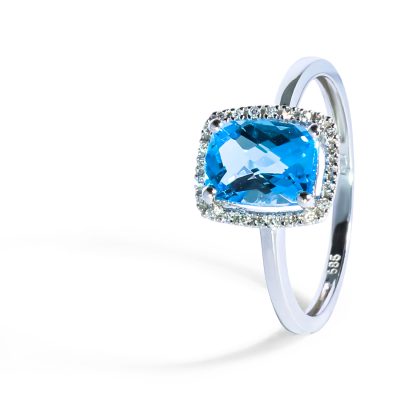 Nádherný diamantový prsteň s topásom