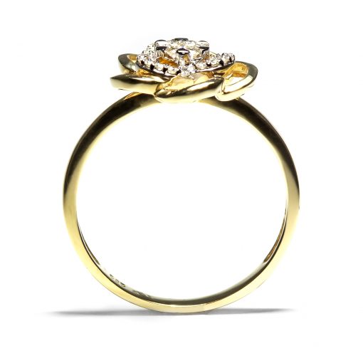 Diamantový prsteň v tvare kvetiny