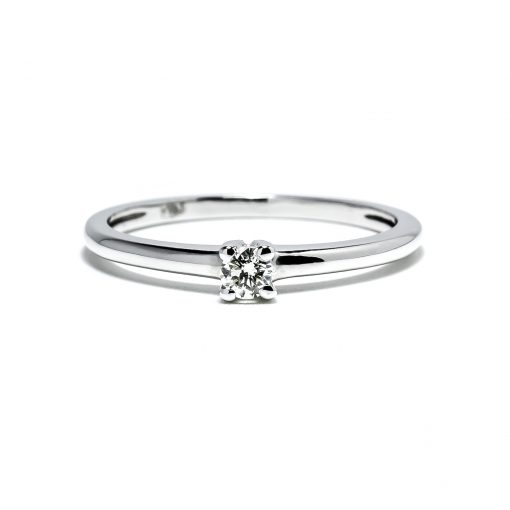 Elegantný prsteň z bieleho zlata s diamantom