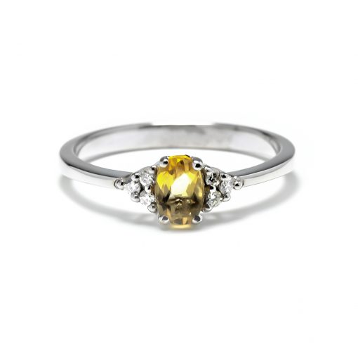 Vynímočný diamantový prsteň s Citrínom