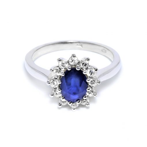 Luxusný diamantový prsteň s nádherným Zafírom