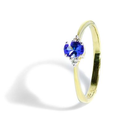 Jemný diamantový prsteň s tanzanitom