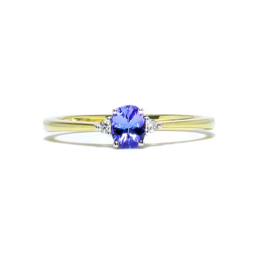 Jemný diamantový prsteň s tanzanitom