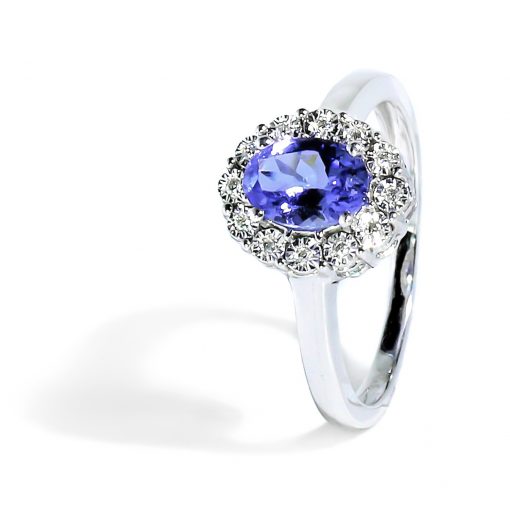 Luxusný diamantový prsteň s tanzanitom
