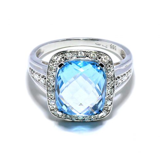 Luxusný diamantový prsteň s Topázom