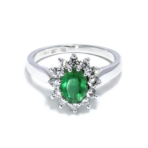 Luxusný diamantový prsteň s nádherným Smaragdom