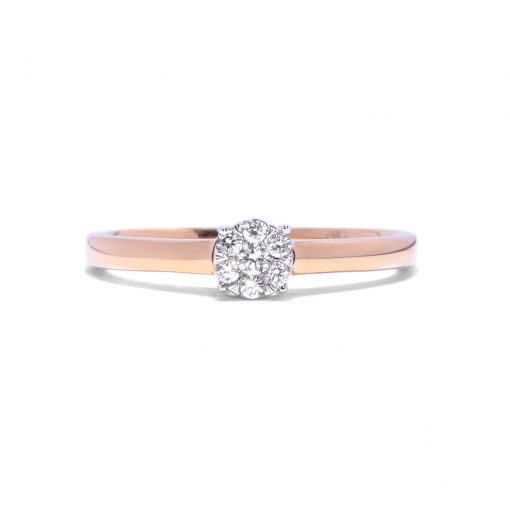 Elegantný diamantový prsteň z ružového zlata