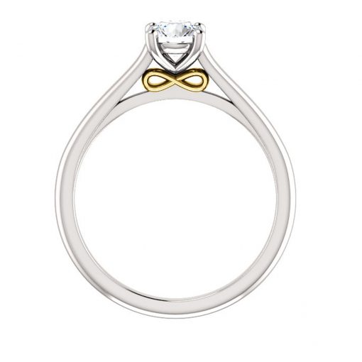Kombinovaný diamantový prsteň z bielo-žltého zlata