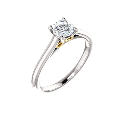 Kombinovaný diamantový prsteň z bielo-žltého zlata