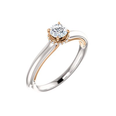 Jedinečný diamantový prsteň v kombinácii bieleho a ružového zlata