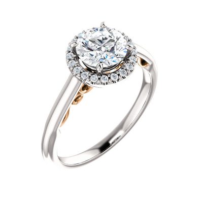 Kombinovaný diamantový prsteň z bieleho a ružového zlata