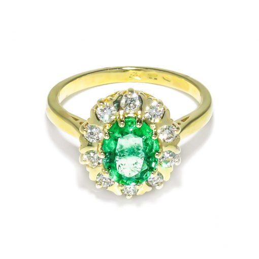 Luxusný diamantový prsteň s nádherným Smaragdom