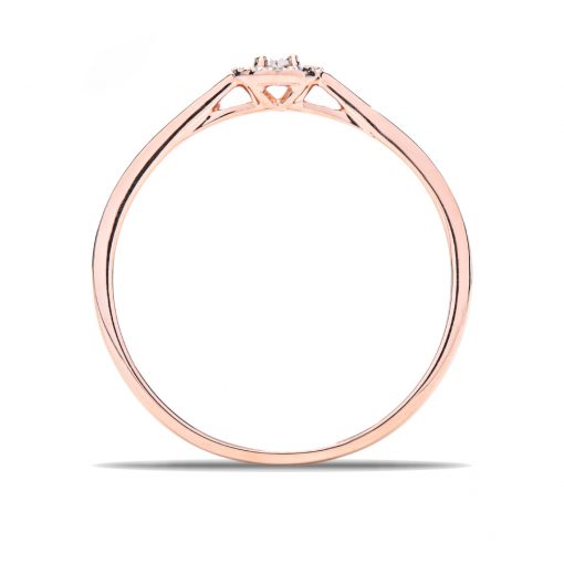 Jemný diamantový prsteň z ružového zlata