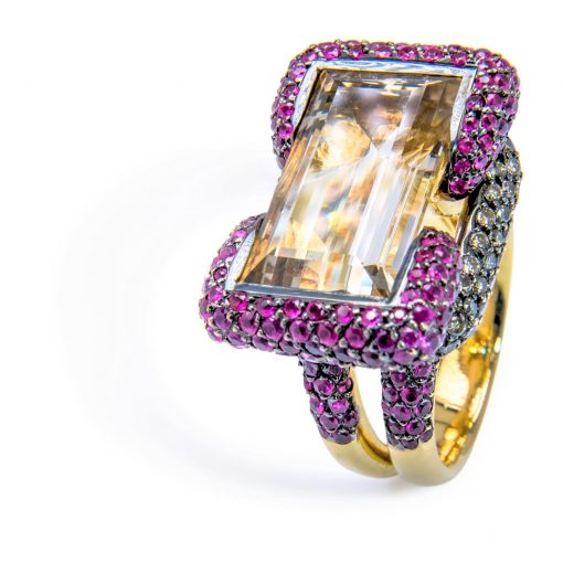 luxusny-zlaty-prsten-citrin-rubin-diamant